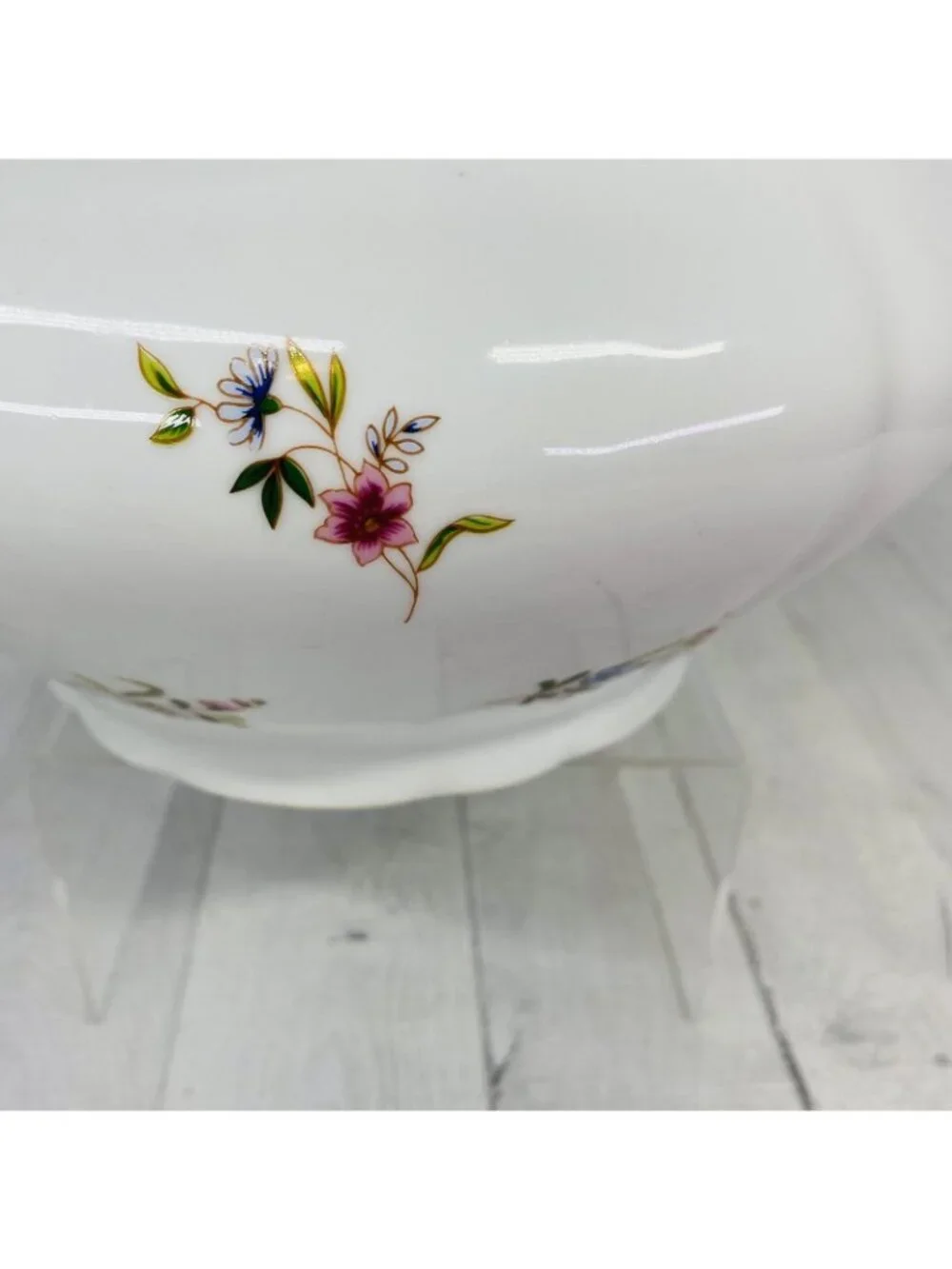 BIA Cordon Blue VERSAILLES Scalloped Red Blue Flowers Lidded Soup Tureen W Ladle